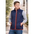 Ariat Quilted Vest Navy Orange Trim Kids Size Xxl Ttg 16 Boys Girls Equestrian