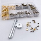 300 Sets Leather Rivets Double Cap Rivet Tubular Metal Studs For Diy Craft J5r7