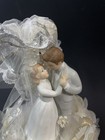 Wedding Cake Topper Man   Woman-ceramic Figures-white Lace Bottom