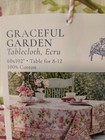 Nwt April Cornell Graceful Garden 60 x102  100  Cotton Tablecloth Seats 8-12