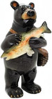 Animal World Black Bear Fisherman 6 5 Inches Tall Resin Figurine Home Decor