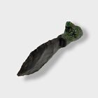 Small Decorated Obsidian Knife  Aztec Eagle Knife  Sacrificial Knife  Obsidian 