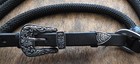 Show Ring Lunge Line - Black Yacht Cord With Silver And Black Antqued Buckle