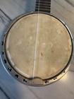 Vntg antq Early 4 String Steel Bk Resonator Banjo  concert Pat Pdg - Appl d For 