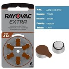 60 Rayovac Extra Advanced Size 312 Pr41 Hearing Aid Batteries 1 45v Zinc Air 6bl