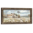 Rustic Farmhouse Wood Wall Art - Country Framed Barn Windmill Print Decor For Ho