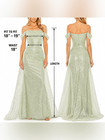 Mac Duggal Off-shoulder Sequin Evening Gown In Light Green