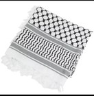 Keffiyeh Original Made In Palestine Black On White Hatta Arab Scarf Kufiya