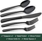 Black Heavy Duty Silverware Set  20-piece Stainless Steel Flatware Set For 4  Fo