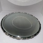 Antique Victorian Plateau Mirror Scalloped Edge Silverplate Vanity Tray 12   