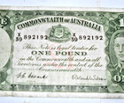 1952 One Pound Banknote Coombs   Wilson  George Vi Commonweath Bank- Fair Cond