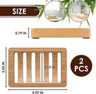 2 Pack Bamboo Soap Dish Holder Wooden Soap Dish For Shower Bar Soap Dish Holder 