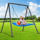440lb Heavy Duty Metal Swing Set With 60  Large Platform Swing For Kids Backyard