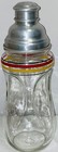 Hocking Ring Stripes 11 1 2  Cocktail Shaker W metal Top  Red  Black Yellow Grey