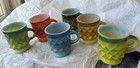 6 Vintage Anchor Hocking Fire King Kimberly Diamond Yellow  Orange    Green Mugs