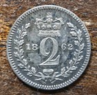1862 Great Britain Silver 2 Pence Maundy 4170