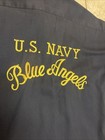 Vintage Us Navy Blue Angels Flight Crew Engine Ad-1 Mechanic Shirt Usn Military