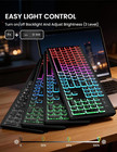 Wireless Keyboard And Mouse Combo  Rgb Backlit  Rechargeable   Light Up Letters 