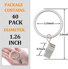 40 Pack Openable Curtain Rings With Clips Metal Hangers Ring  Drapery Clips H   