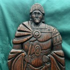 Fantastic Old Vintage Solid Oak Carved Fireside  Tool Holder 