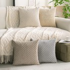 Set Of 4 Neutral Decorative Throw Pillow 18  X  pack 4  