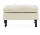 Home Velvet Ottoman Tufted Living Room Bedroom Cr  me