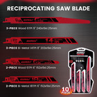 10-piece Reciprocating Saw Blades Set  6 To 9 Inch Metal woodcutting Saw Blades 