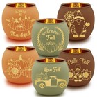  Thanksgiving Candle Holders Set Of 6 Glass Votive Tealight Candle Holder For 