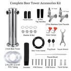 Dual Tap Draft Beer Tower  Ss 3   Kegerator Tower   Stainless Core Self-closi   