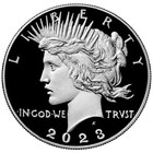 2023-s Proof  1 Peace Silver Dollar Box  Ogp   Coa
