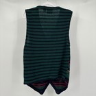 Vintage Womens Boho Sweater Vest Size L Striped Folk Grunge Cabin Indie Layering