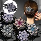 Women s Large Alligator Clip Crystal Rhinestone Flower Hair Claw Clamp Hairpin   