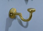 Solid Brass Hook  Unlacquered Brass Hooks  Vintage Antique Brass Wall Hook
