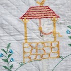 Vtg Heirloom Baby Quilt Hand Embroidered Hand Quilted Jack   Jill 52 x 66  Large