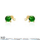14k Yellow Gold Round Simulated Emerald Elephant Baby Screw Back Stud Earrings