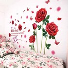 Rose Flowers Wall Decals Removable Diy Flower Art Decor Wall Stickers Murals    