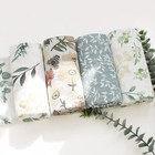 Organic Bamboo Cotton Swaddle   Eucalyptus Muslin Baby Blanket   Newborn Wrap