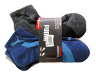 Puma Men s Quarter Crew Socks 6 Pack L Blue Black Gray Half Terry Sport Cushion