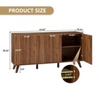 Fluted Sideboard Buffet Cabinet With Storage Modern Storage Cabinet With 3 Doors