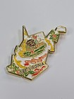 West Virginia Travel Souvenir Lapel Pin Map Shape Coat Of Arms