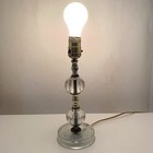 Vtg Heavy Mid Century Stacked Geometric Glass Acrylic Sphere Art Deco Lamp