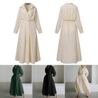 Dress Swing Sundress Maxi Shirt Dress Long Sleeve Casual Loose Linen Cotton