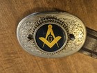 Metal Masonic Free Mason Belt Buckle Vintage Antique  Rare