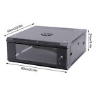 4u 24  Deep Wall Mount Network Server Rack Data Cabinet Enclosure Glass Front