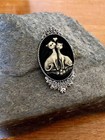 Cat Distressed Cameo Brooch Pin Vtg Victorian 2 Cats In Love Antiqued Silver Pin
