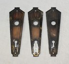 Lot Of 3 Vintage Art Deco Door Knobs Escutcheon Knob Back Plates
