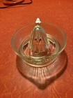 Vintage Clear Glass Citrus Juicer Reamer With Ribbed Design   Ring Handle