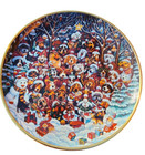 Vintage The Franklin Mint Santa Paws By Bill Bell 8  Porcelain Dog Plate  x4975