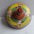 Vintage Metal Tin Spinning Top Toy Dutch Boy And Girl Skating Works Made In Usa