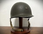 Original Ww2   Korean War Us Army M1 Combat Helmet Steel Pot - Major Rank Front